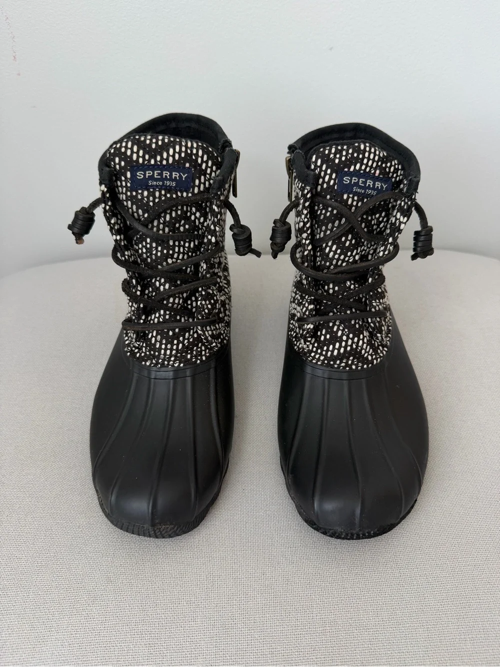 Sperry Top Sider Saltwater Duck Boots Tribal Print Women's Size 5.5